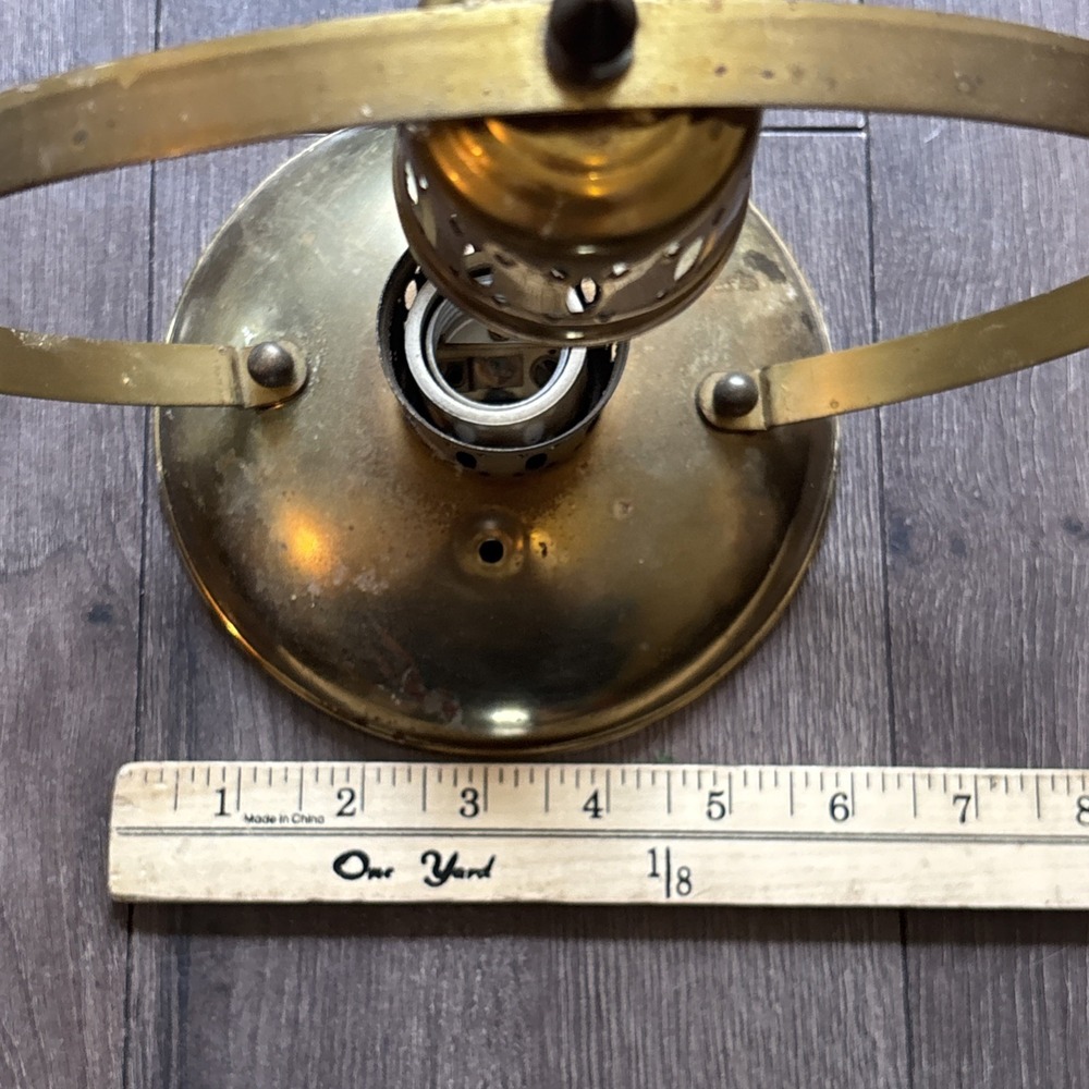 Vintage Brass Tone Moe Light Ceiling Fixture Union Made USA Flush Mount 9.5 in - Picture 9 of 9